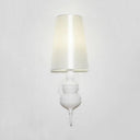 Contemporary Led Tapered Wall Sconce Light 6/8/10 Dia Fabric White/Black/Silver White / 6