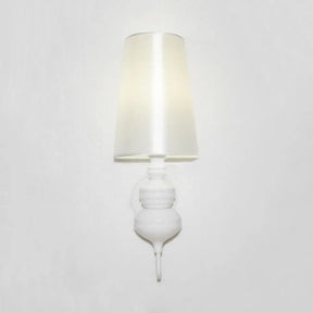 Contemporary Led Tapered Wall Sconce Light 6/8/10 Dia Fabric White/Black/Silver White / 6