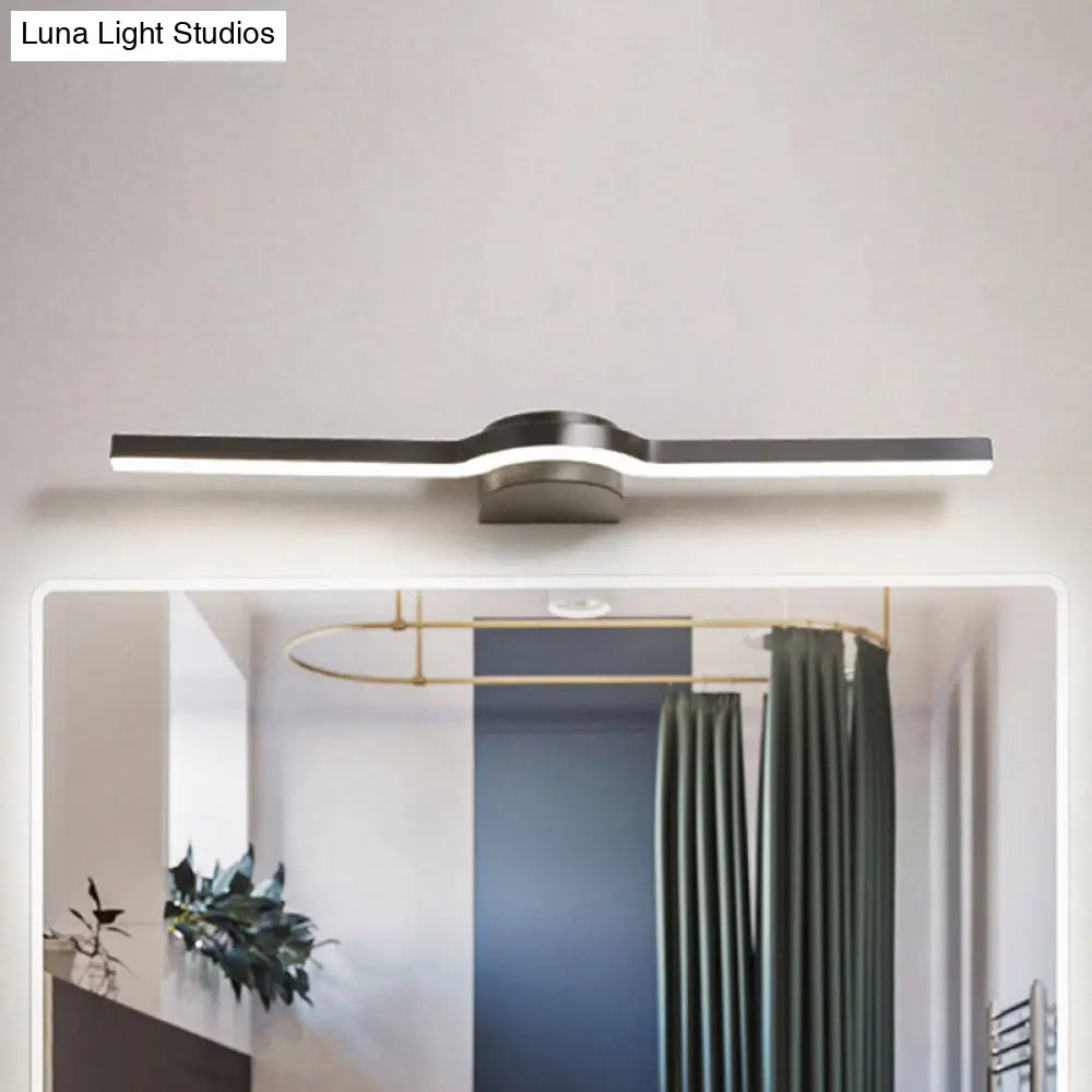 Contemporary Led Vanity Light In Black And White/Warm - 16/23.5 Slim Line Acrylic Wall Sconce