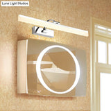 Contemporary Led Vanity Light Slim Acrylic Design Chrome Finish Wall Mounted Bathroom Lamp (16/19.5