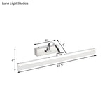 Contemporary Led Vanity Light Slim Acrylic Design Chrome Finish Wall Mounted Bathroom Lamp (16/19.5