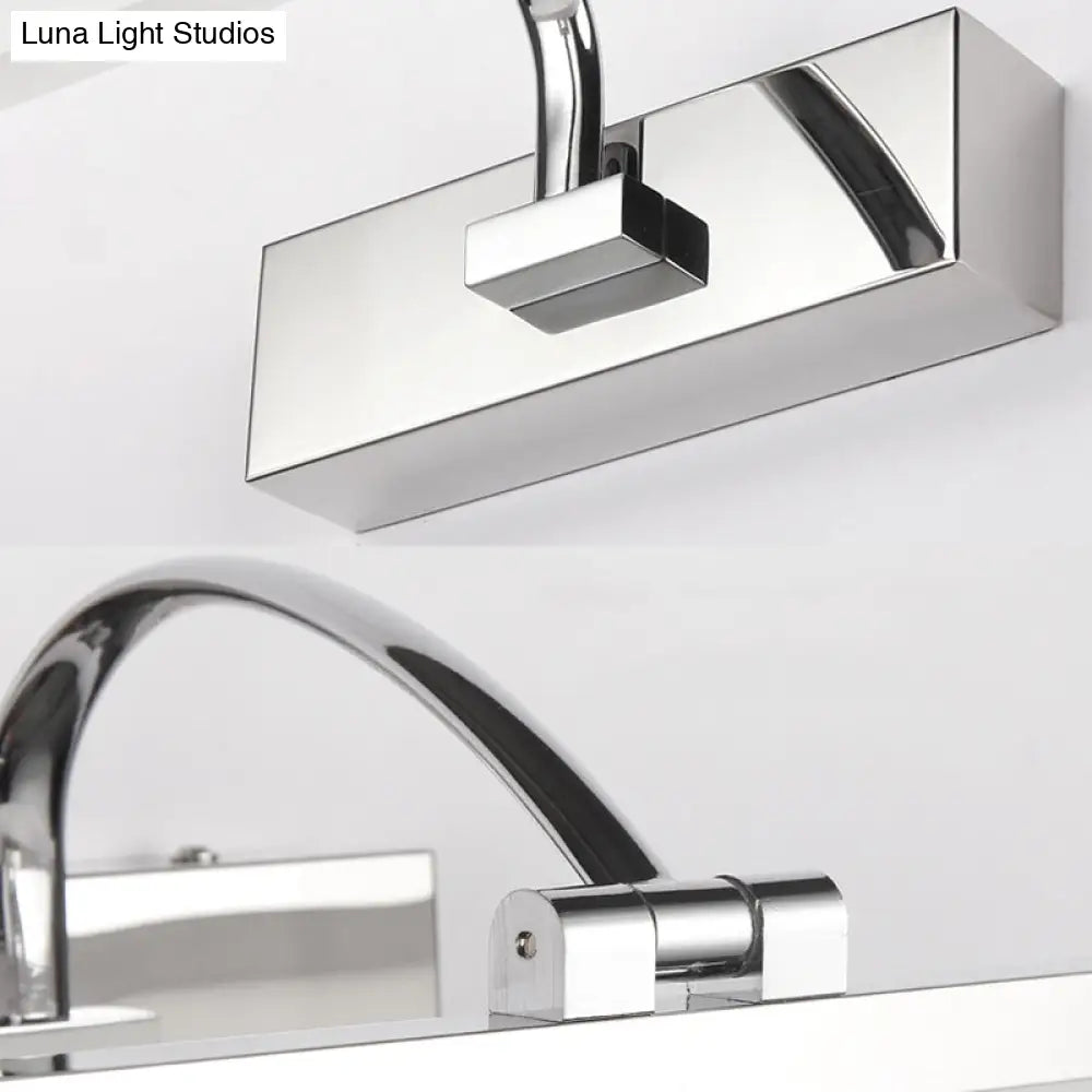Contemporary Led Vanity Light Slim Acrylic Design Chrome Finish Wall Mounted Bathroom Lamp (16/19.5