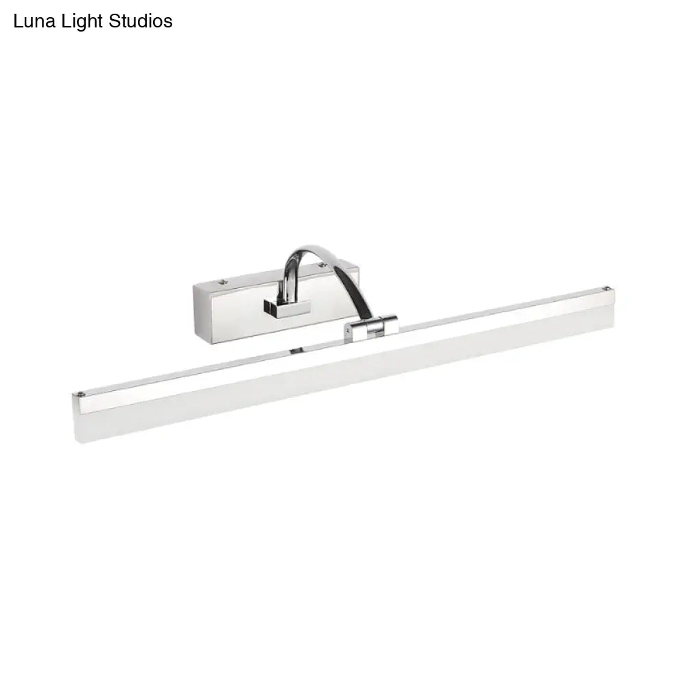 Contemporary Led Vanity Light Slim Acrylic Design Chrome Finish Wall Mounted Bathroom Lamp (16/19.5