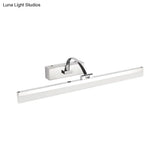 Contemporary Led Vanity Light Slim Acrylic Design Chrome Finish Wall Mounted Bathroom Lamp (16/19.5