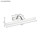 Contemporary Led Vanity Light Slim Acrylic Design Chrome Finish Wall Mounted Bathroom Lamp (16/19.5