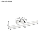 Contemporary Led Vanity Light Slim Acrylic Design Chrome Finish Wall Mounted Bathroom Lamp (16/19.5