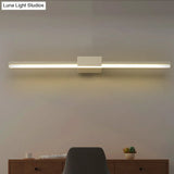 Contemporary Led Vanity Wall Sconce In Natural Light - Linear Metal White/Black 16 To 31.5 Wide