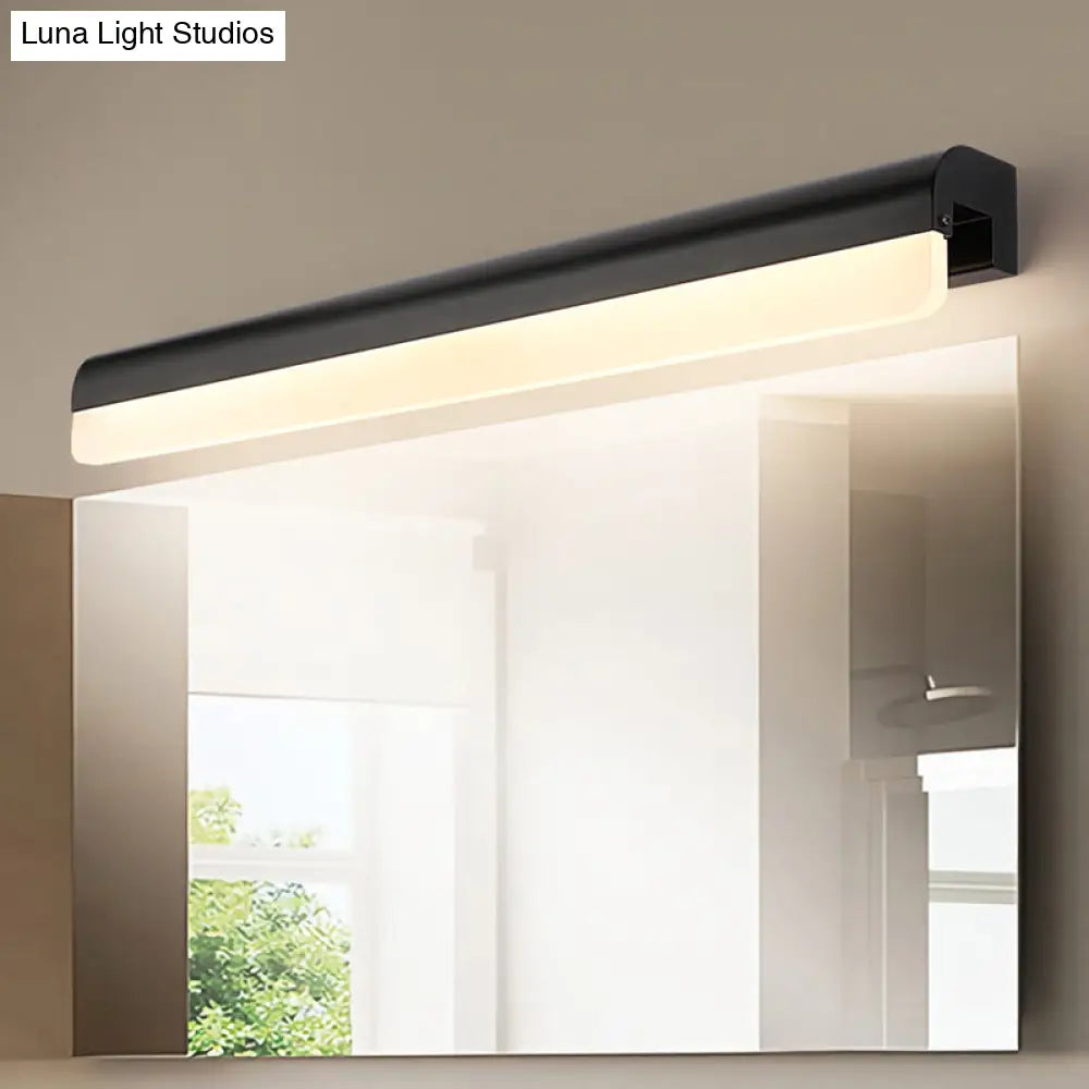 Contemporary Led Vanity Wall Sconce In White/Black Acrylic - 16/19.5/23.5 Wide
