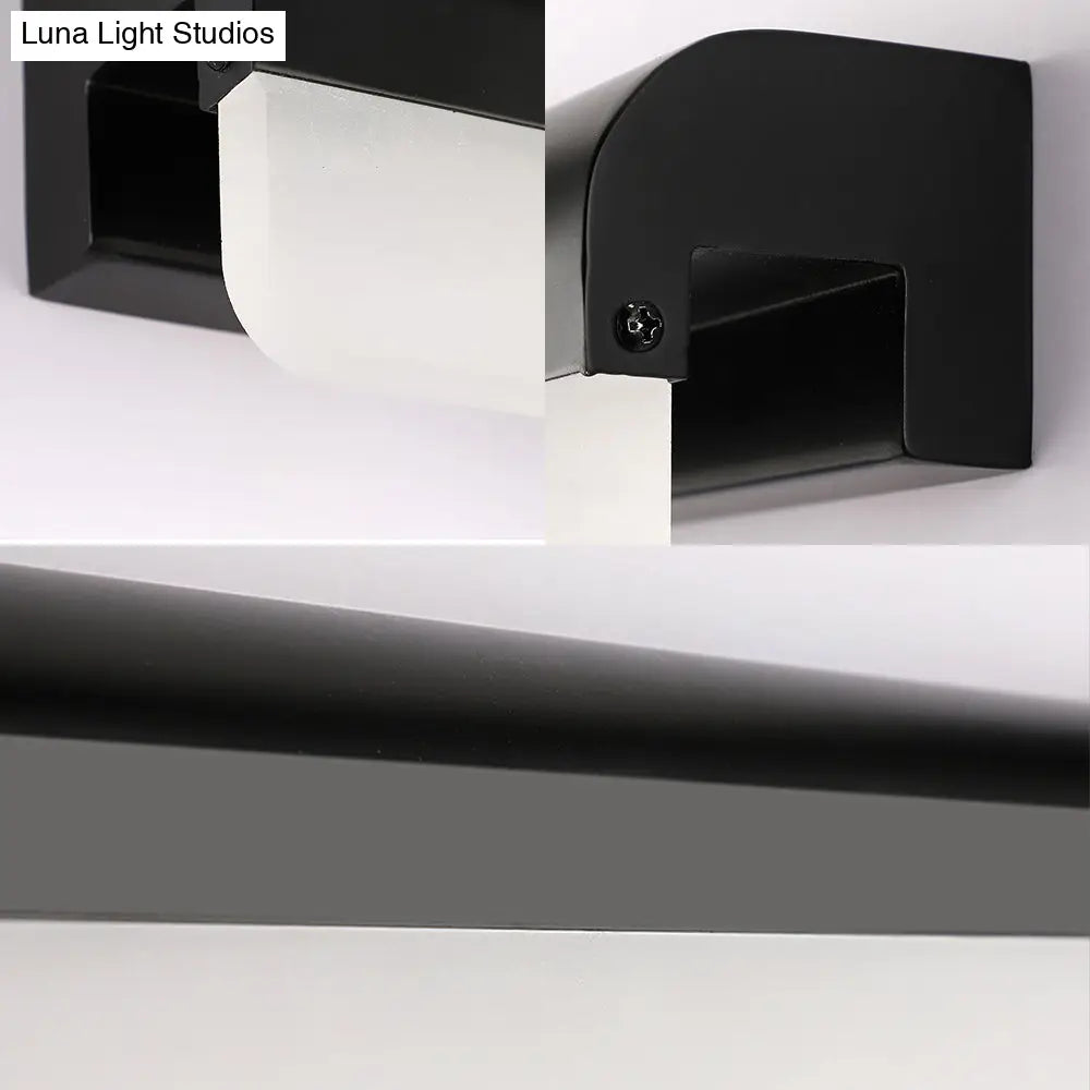 Contemporary Led Vanity Wall Sconce In White/Black Acrylic - 16/19.5/23.5 Wide