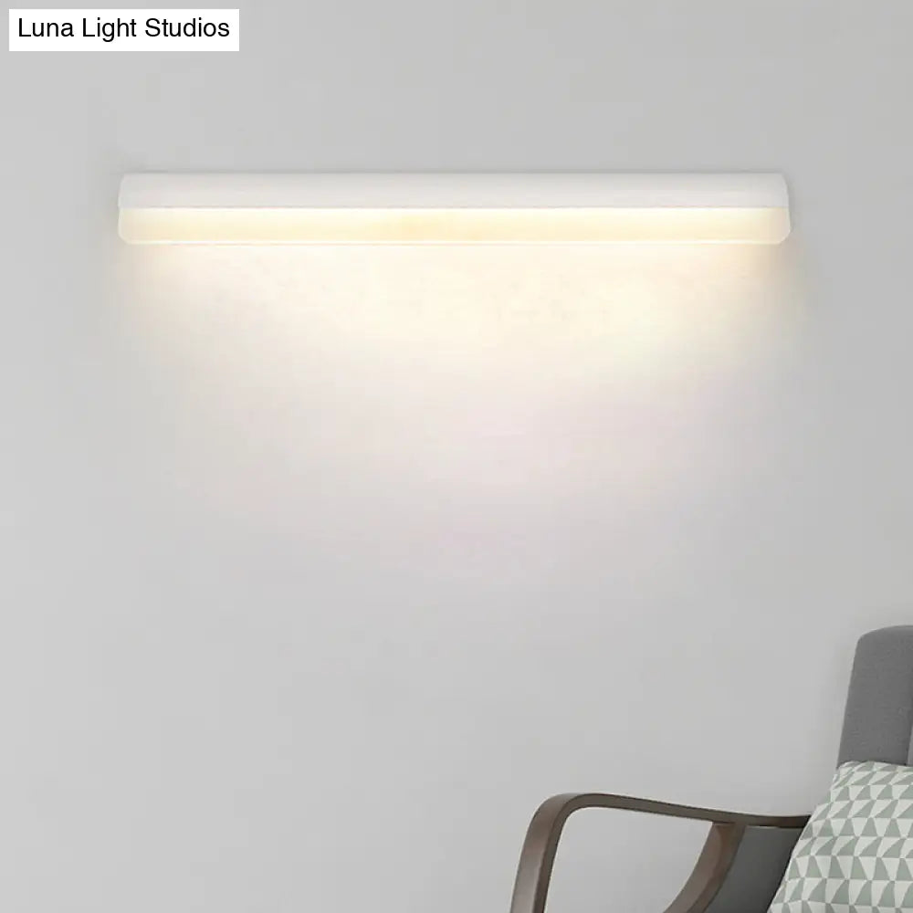 Contemporary Led Vanity Wall Sconce In White/Black Acrylic - 16/19.5/23.5 Wide
