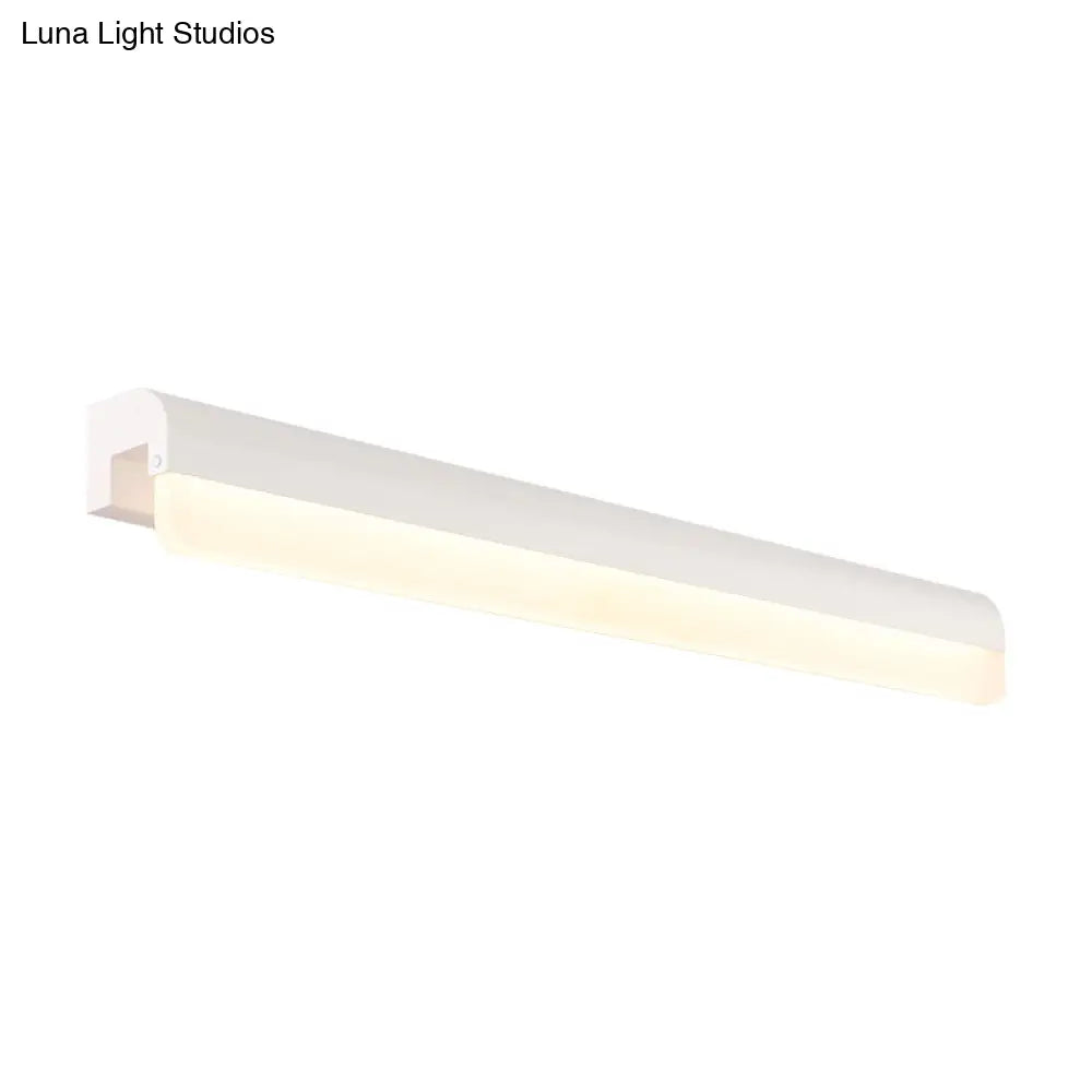 Contemporary Led Vanity Wall Sconce In White/Black Acrylic - 16/19.5/23.5 Wide