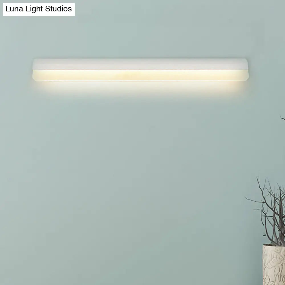 Contemporary Led Vanity Wall Sconce In White/Black Acrylic - 16/19.5/23.5 Wide