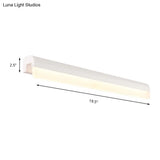 Contemporary Led Vanity Wall Sconce In White/Black Acrylic - 16/19.5/23.5 Wide