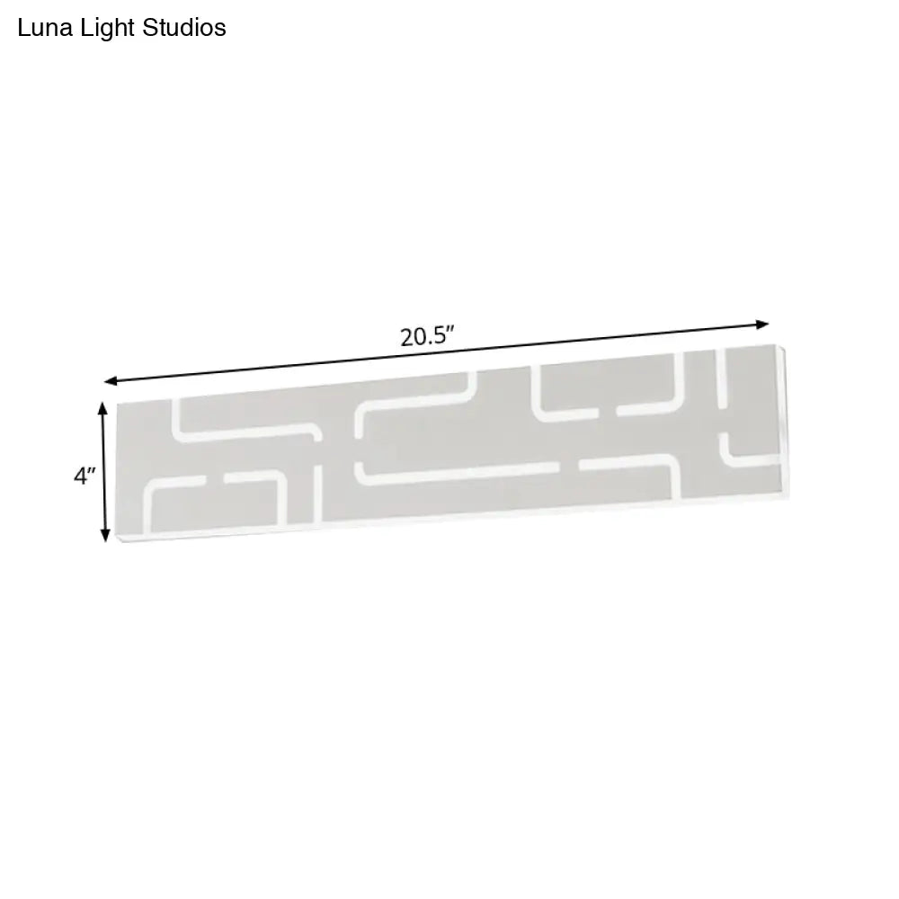 Contemporary Led Wall Sconce: 16/20.5 Wide Acrylic Rectangle - Warm/White Light For Bedroom