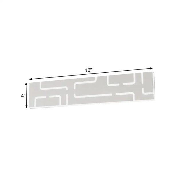Contemporary Led Wall Sconce: 16/20.5 Wide Acrylic Rectangle - Warm/White Light For Bedroom