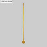 Contemporary Led Wall Sconce In Black/Gold - Metal Strip Living Room Lamp