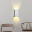 Contemporary Led Wall Sconce In Metal Gold/Coffee/Grey For Bedroom White
