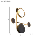 Contemporary Led Wall Sconce In Metallic Round Design - Black 2/3/4 Lights