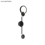 Contemporary Led Wall Sconce In Metallic Round Design - Black 2/3/4 Lights
