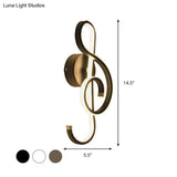 Contemporary Led Wall Sconce Light With Twisted Acrylic Shade - Bedside Lighting
