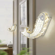 Contemporary Led Wall Sconce With Crystal Block Shade For Bedside Mounting Chrome