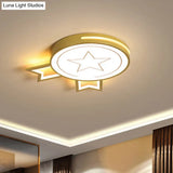 Contemporary Led White Acrylic Medal Ceiling Light Fixture In Warm/White Flushmount