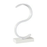 Contemporary Led White Small Desk Lamp With Acrylic S-Shape Design And Warm Light