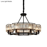 Contemporary Loop Chandelier With Crystal Prism Pendant Lighting - Ideal For Living Room