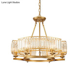 Contemporary Loop Chandelier With Crystal Prism Pendant Lighting - Ideal For Living Room