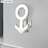 Contemporary Male Sign Wall Lamp - Crystal Block Led Hallway Lighting In Stainless Steel Warm/White