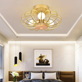 Contemporary Melon Flush Mount Light In Gold - Perfect For Corridors 3 /
