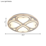 Contemporary Metal And Acrylic Clover Flush Mount Lighting - White Ceiling Lamp (16.5’/20.5’/24.5’)
