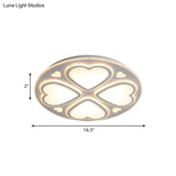 Contemporary Metal And Acrylic Clover Flush Mount Lighting - White Ceiling Lamp (16.5’/20.5’/24.5’)