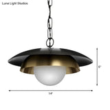 Contemporary Metal Ball Ceiling Lamp With 1 Brass Head For Porch Lighting