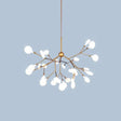 Contemporary Metal Branch Pendant Light With Led Suspension 27 / Gold