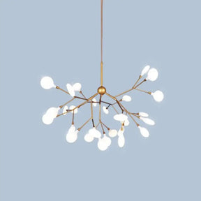 Contemporary Metal Branch Pendant Light With Led Suspension 27 / Gold