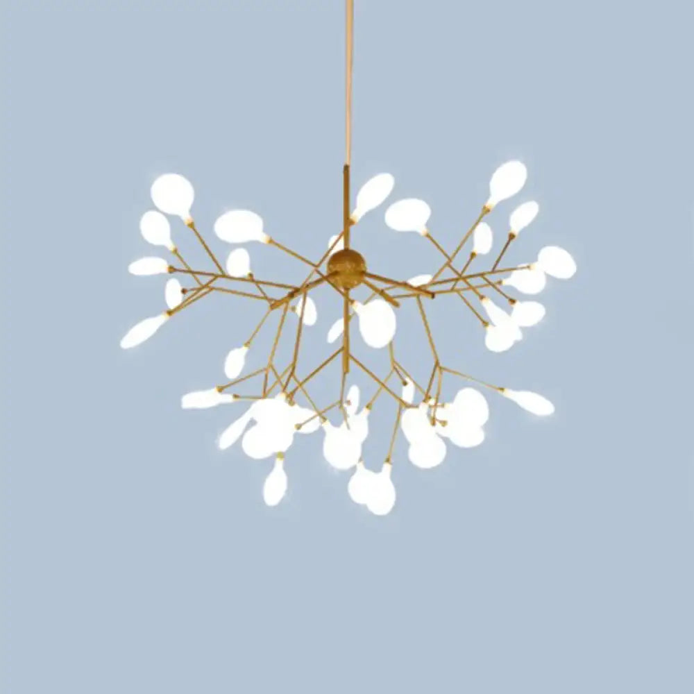 Contemporary Metal Branch Pendant Light With Led Suspension 45 / Gold