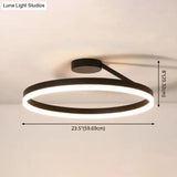 Contemporary Metal Ceiling Light Fixtures For Bedroom - Circular Semi Flush Mount Lighting