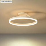 Contemporary Metal Ceiling Light Fixtures For Bedroom - Circular Semi Flush Mount Lighting
