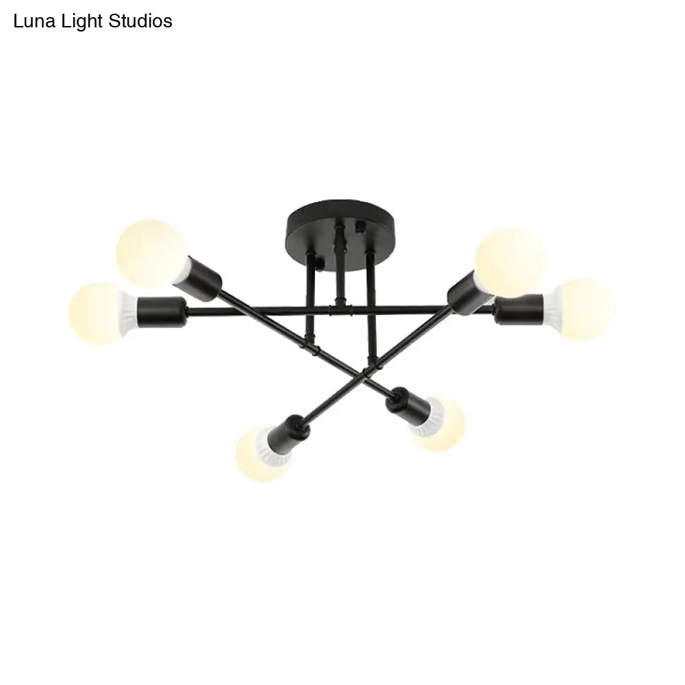 Contemporary Metal Ceiling Mount Light For Bookstore Living Rooms