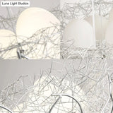 Contemporary Metal Chandelier Lighting With Glass Ball Shade - 2 Lights Silver Finish 16’/19.5’ Wide