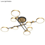 Contemporary Metal Circle Chandelier Light Fixtures For Living Room