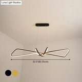 Contemporary Metal Dining Room Hanging Light Kit With Bowtie Led Island Lighting