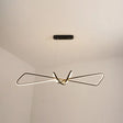 Contemporary Metal Dining Room Hanging Light Kit With Bowtie Led Island Lighting Black / 32.5 Warm