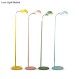 Contemporary Metal Dome Shade Floor Lamp With Flexible Gooseneck Arm