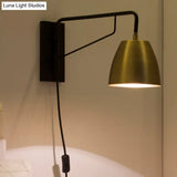 Contemporary Metal Dome Wall Sconce Light For Bedroom: Brass Finish 1 Bulb