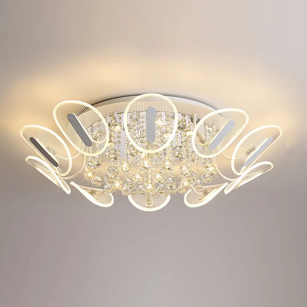 Contemporary Metal Flush Mount Ceiling Light For Bedroom Clear / 39.5 Warm