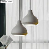 Contemporary Metal Gourd Pendant Ceiling Light - 1 Light - Grey/Black/Yellow
