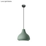 Contemporary Metal Gourd Pendant Ceiling Light - 1 Light - Grey/Black/Yellow