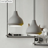 Contemporary Metal Gourd Pendant Ceiling Light - 1 Light - Grey/Black/Yellow